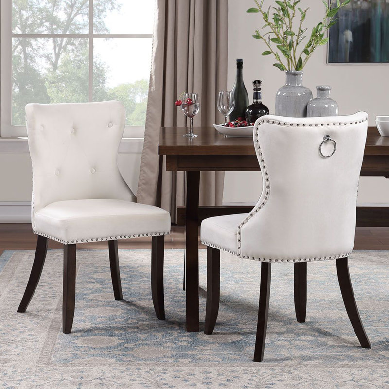 Canora Grey Nyle Tufted Velvet Upholstered Wingback Dining Chair